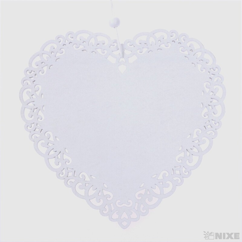 ZÁVĚS SRDCE 15cm*BÍLÁ