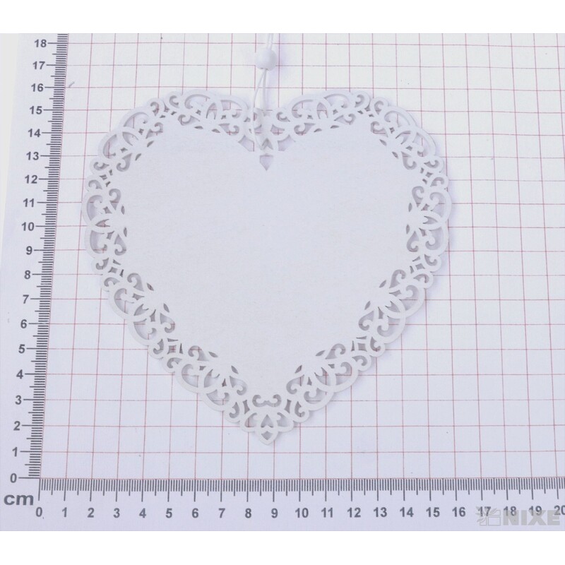 ZÁVĚS SRDCE 15cm*BÍLÁ