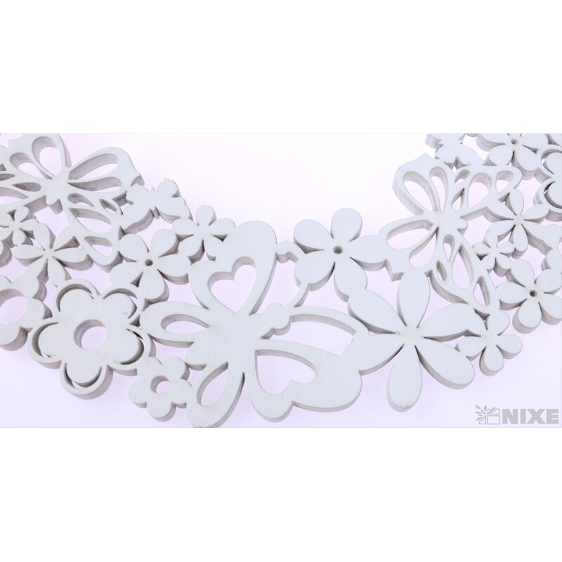 ZÁVĚS MOTÝL KRUH 22cm*BÍLÁ V+