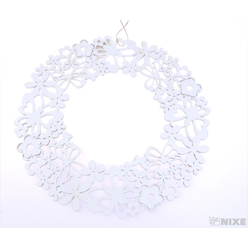 ZÁVĚS MOTÝL KRUH 30cm*BÍLÁ V+