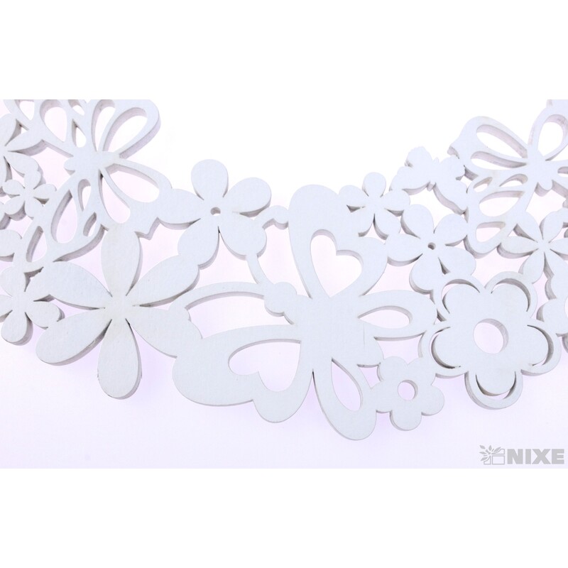 ZÁVĚS MOTÝL KRUH 30cm*BÍLÁ V+