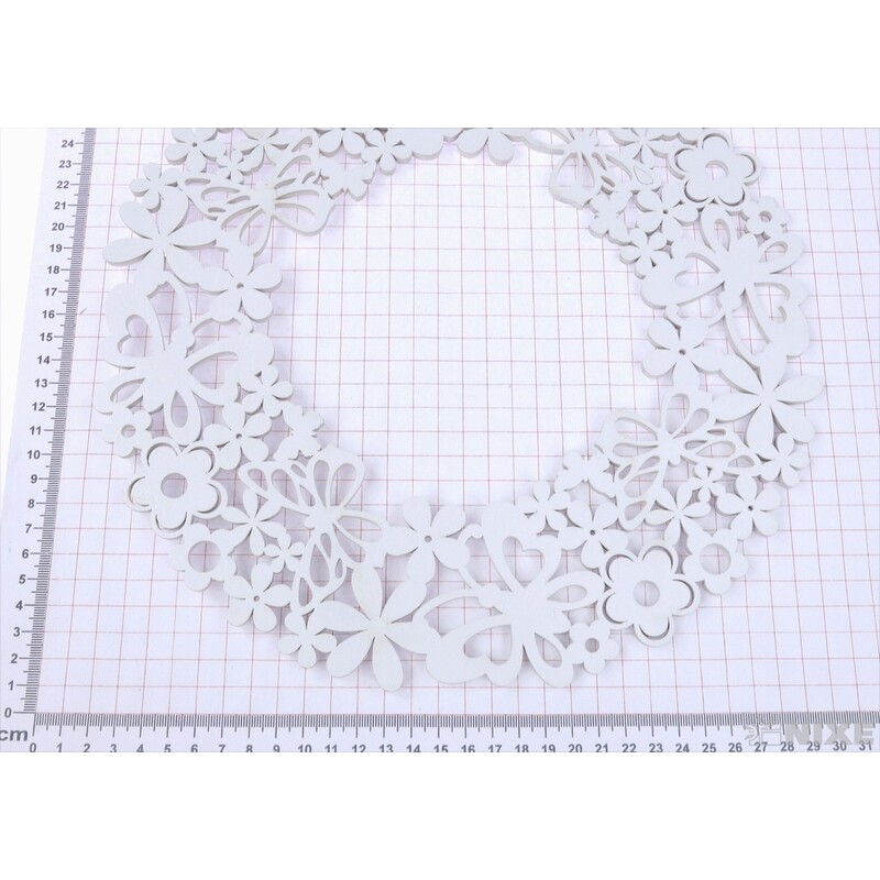 ZÁVĚS MOTÝL KRUH 30cm*BÍLÁ V+