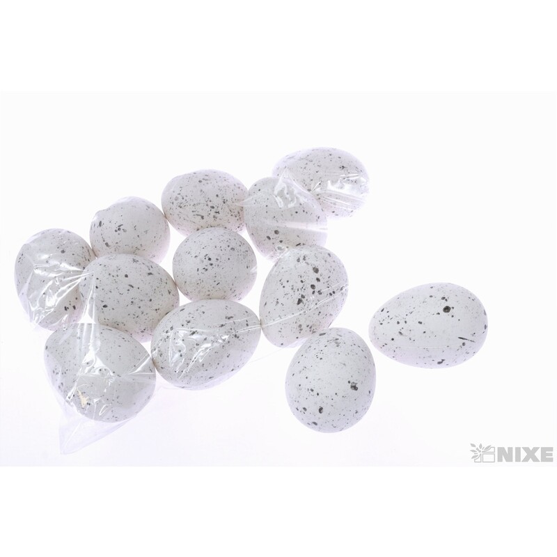 VAJÍČKA 12ks 7cm*BÍLÁ