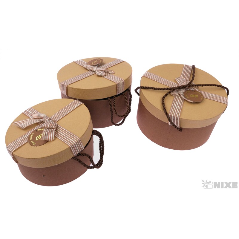 KVĚTINOVÝ BOX 3ks pr.21x11cm 20x10 18x8,5*HNĚDÁ