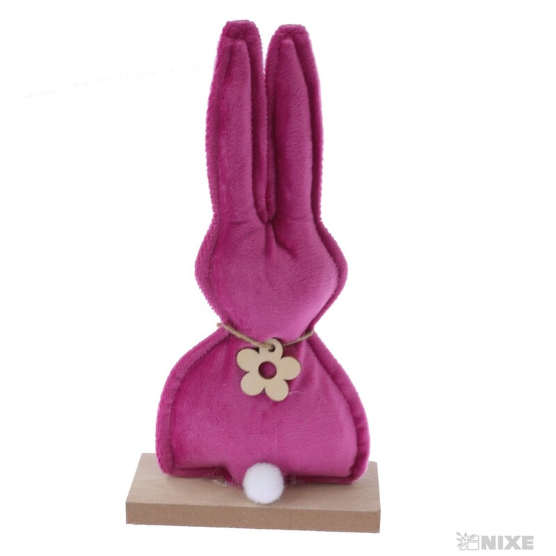 ZAJÍC FILC 23x10cm*RŮŽOVÁ TM.