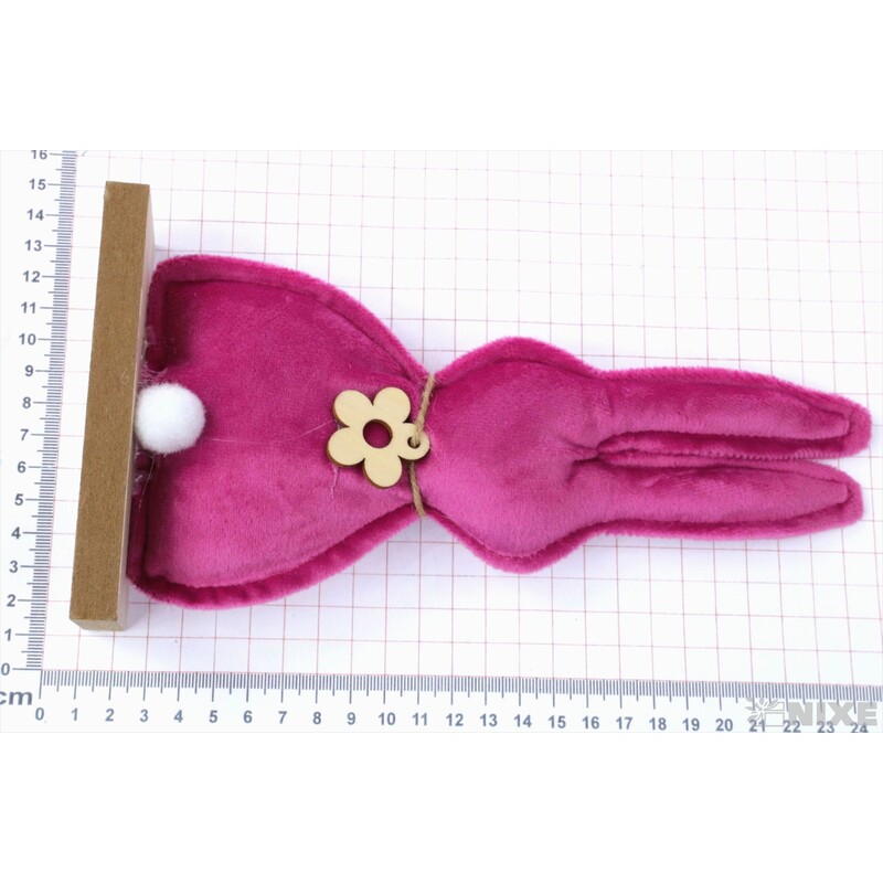 ZAJÍC FILC 23x10cm*RŮŽOVÁ TM.