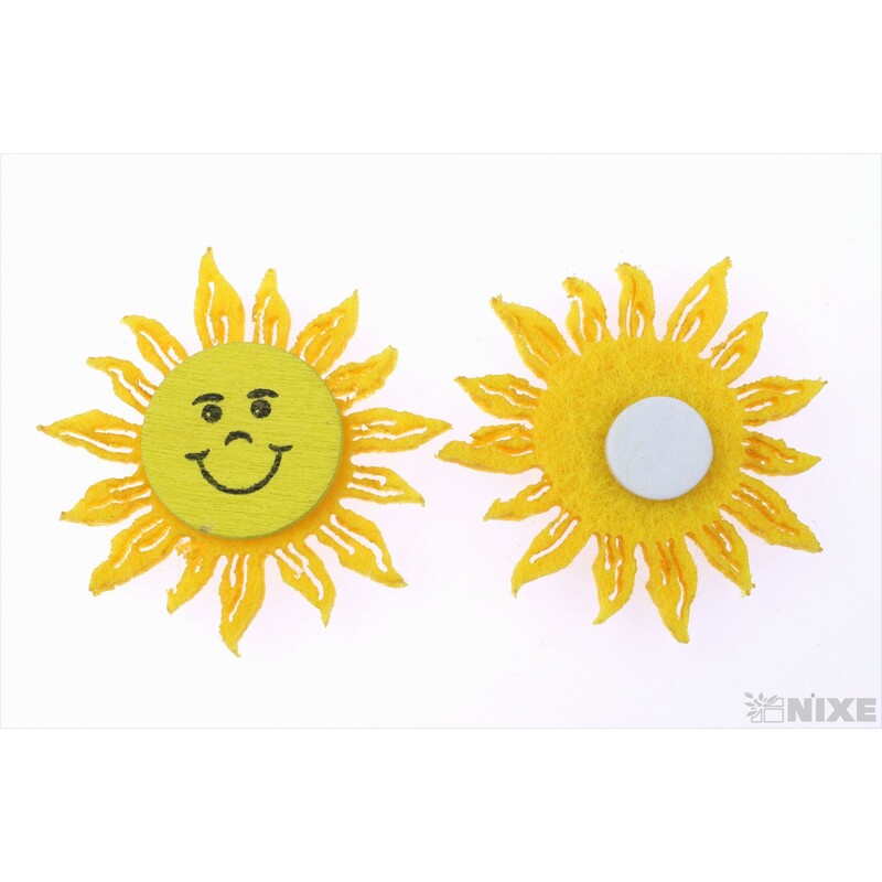 SLUNÍČKO FILC NALEP 4cm 12ks*MIX BAREV