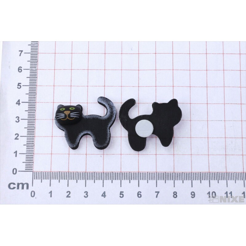 KOČKA NALEPOVACÍ 4cm 12ks*ČERNÁ