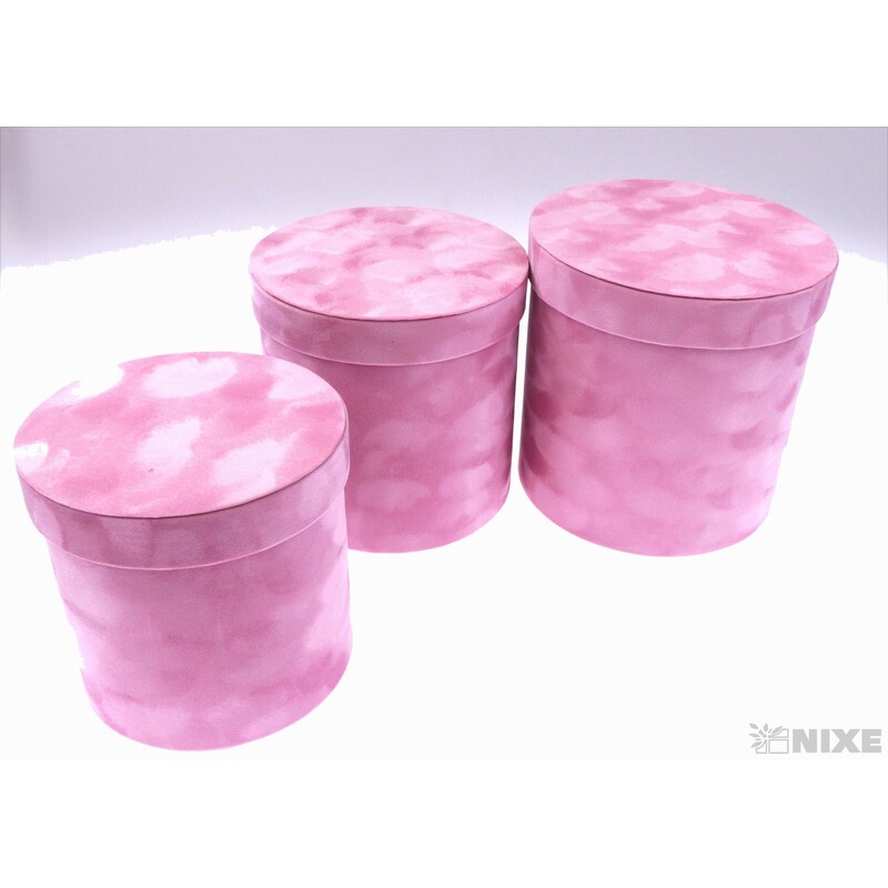 KVĚTINOVÝ BOX 3ks pr.15x15cm 17x17 19x19*RŮŽOVÁ