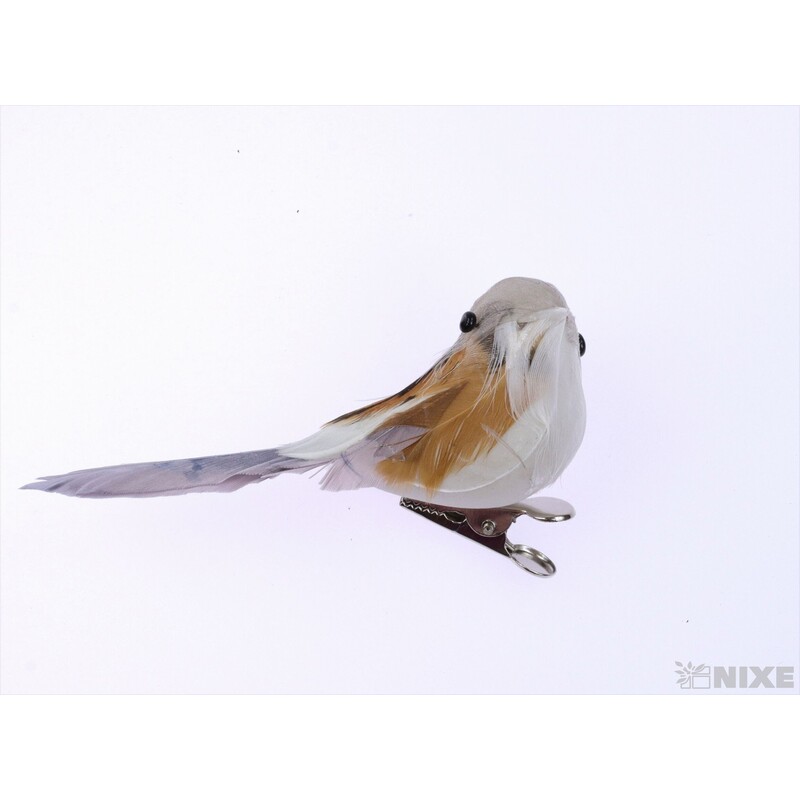 PTÁČEK KLIPS 9cm 12ks*PŘÍRODNÍ