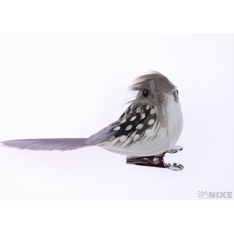 PTÁČEK KLIPS 9cm 12ks*PŘÍRODNÍ