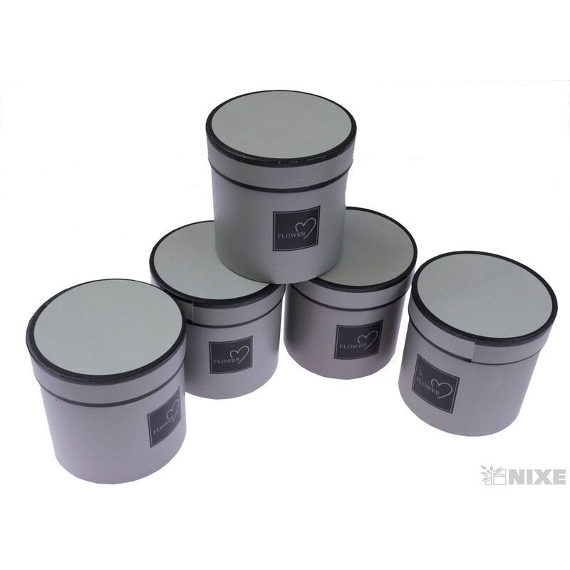 KVĚTINOVÝ BOX 5ks pr. 12x12cm*ŠEDÁ