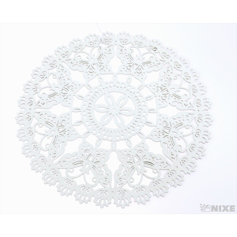 ZÁVĚS KRUH MOTÝL 30cm*BÍLÁ V+