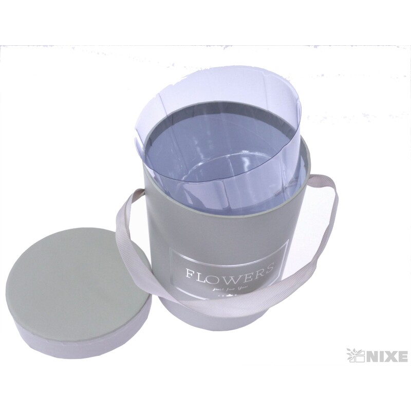 KVĚTINOVÝ BOX 12x14cm*ŠEDÁ