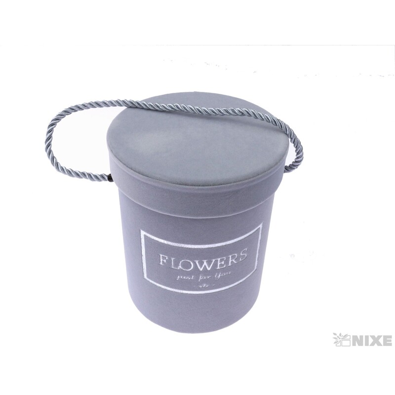 KVĚTINOVÝ BOX 12x14cm*ŠEDÁ