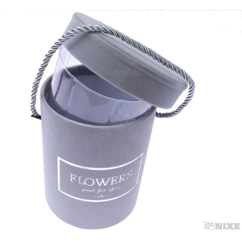 KVĚTINOVÝ BOX 12x14cm*ŠEDÁ