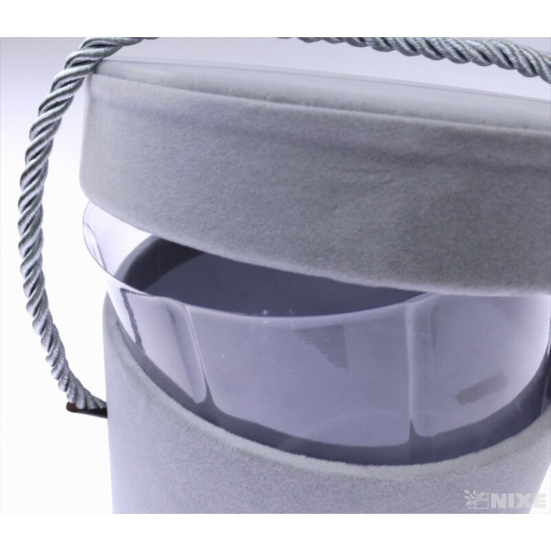 KVĚTINOVÝ BOX 12x14cm*ŠEDÁ