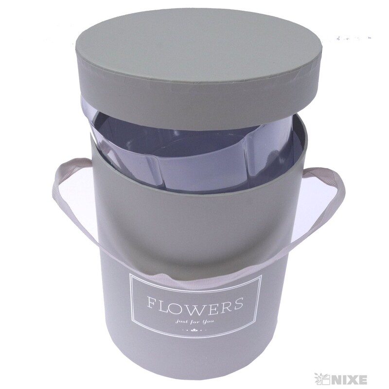 KVĚTINOVÝ BOX 14x18cm*ŠEDÁ