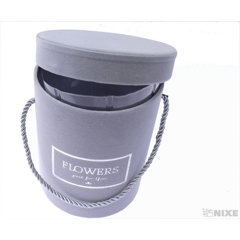 KVĚTINOVÝ BOX 14x18cm*ŠEDÁ