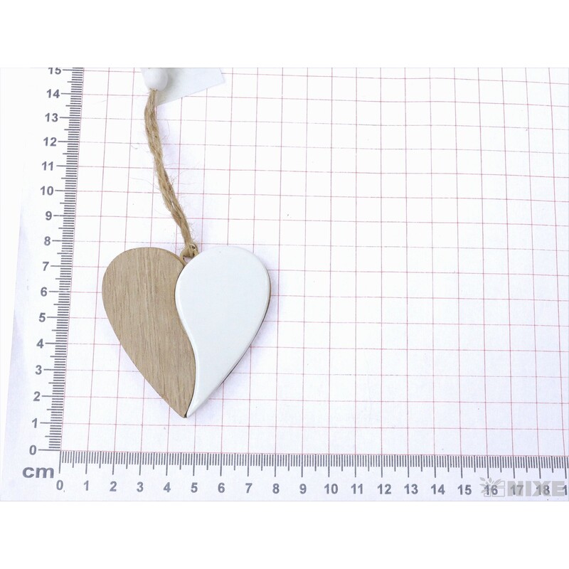 ZÁVĚS SRDCE DŘEVO 7x6cm*