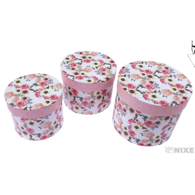 KVĚTINOVÝ BOX 3ks pr. 20x17cm 17x14 15x13*MIX BAREV