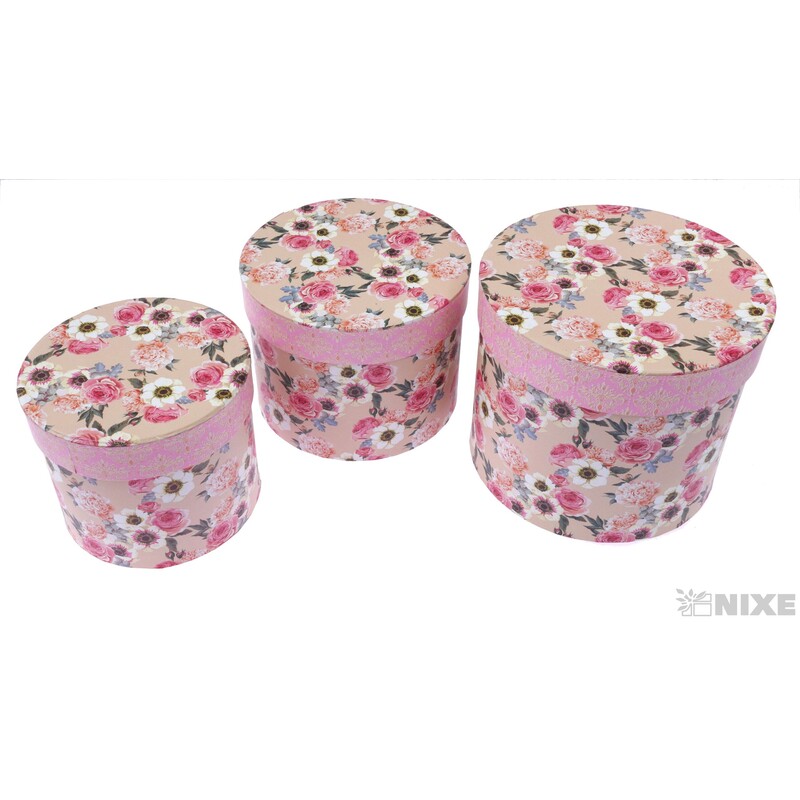 KVĚTINOVÝ BOX 3ks pr. 20x17cm 17x14 15x13*MIX BAREV