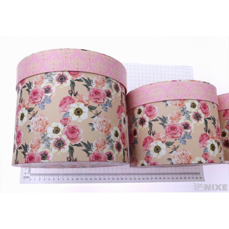 KVĚTINOVÝ BOX 3ks pr. 20x17cm 17x14 15x13*MIX BAREV