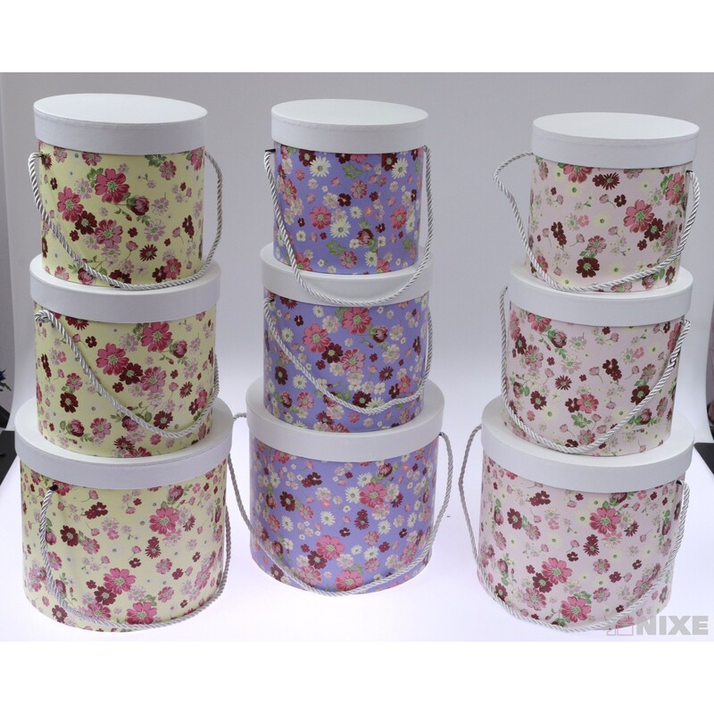 KVĚTINOVÝ BOX 3ks pr. 20x17cm 17x14 15x13*MIX BAREV