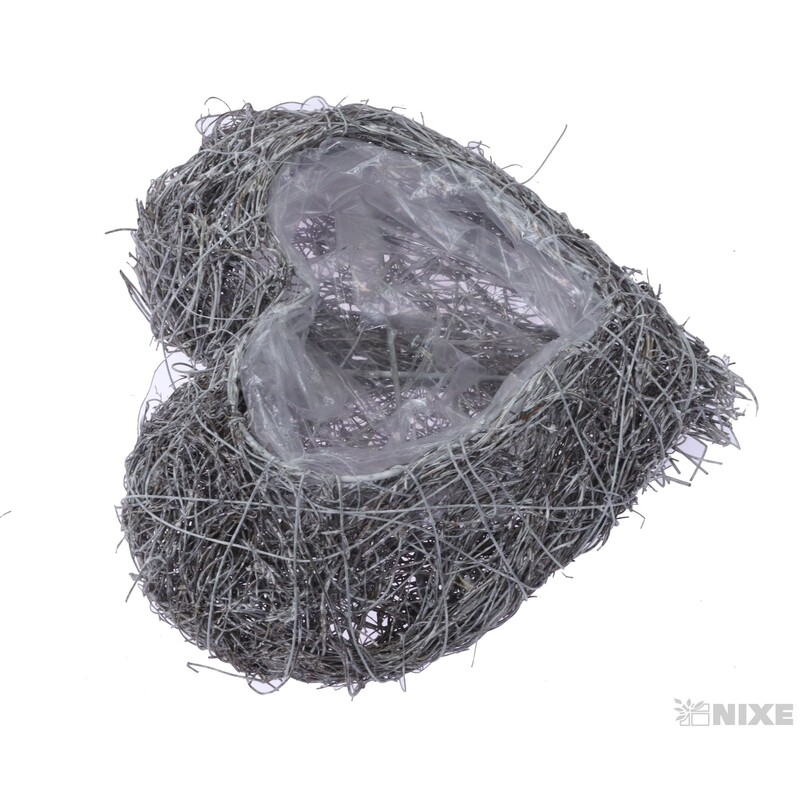 OBAL RÉVA SRDCE 20x11x4cm*STŘÍBRNÁ