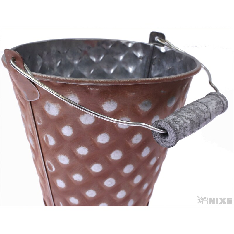 PLECHOVÝ KBELÍK 13x12cm*HNĚDÁ