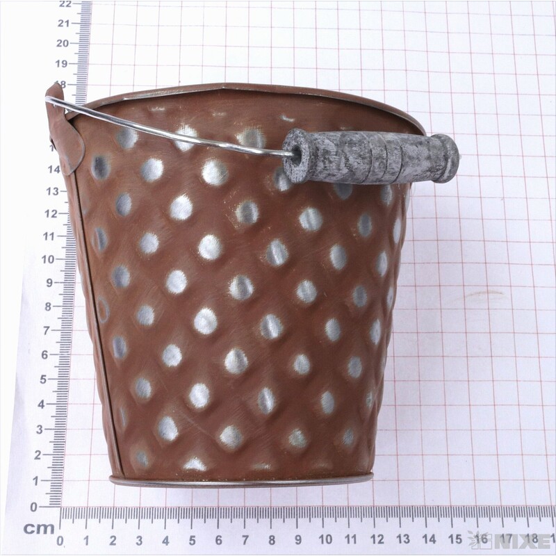 PLECHOVÝ KBELÍK 13x12cm*HNĚDÁ