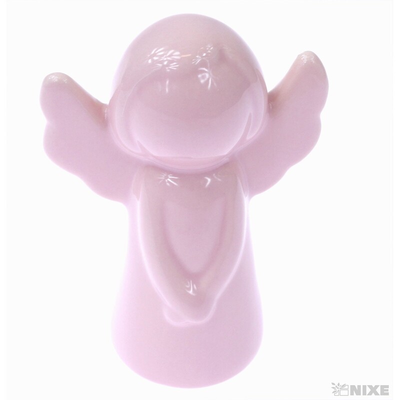 ANDĚL PORCELÁN 9cm*RŮŽOVÁ