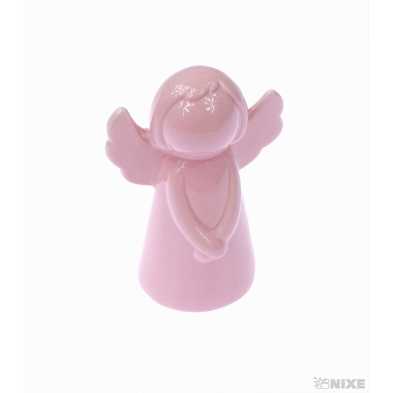 ANDĚL PORCELÁN 11,5cm*RŮŽOVÁ