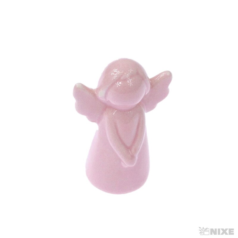 ANDĚL PORCELÁN 6,5cm*RŮŽOVÁ