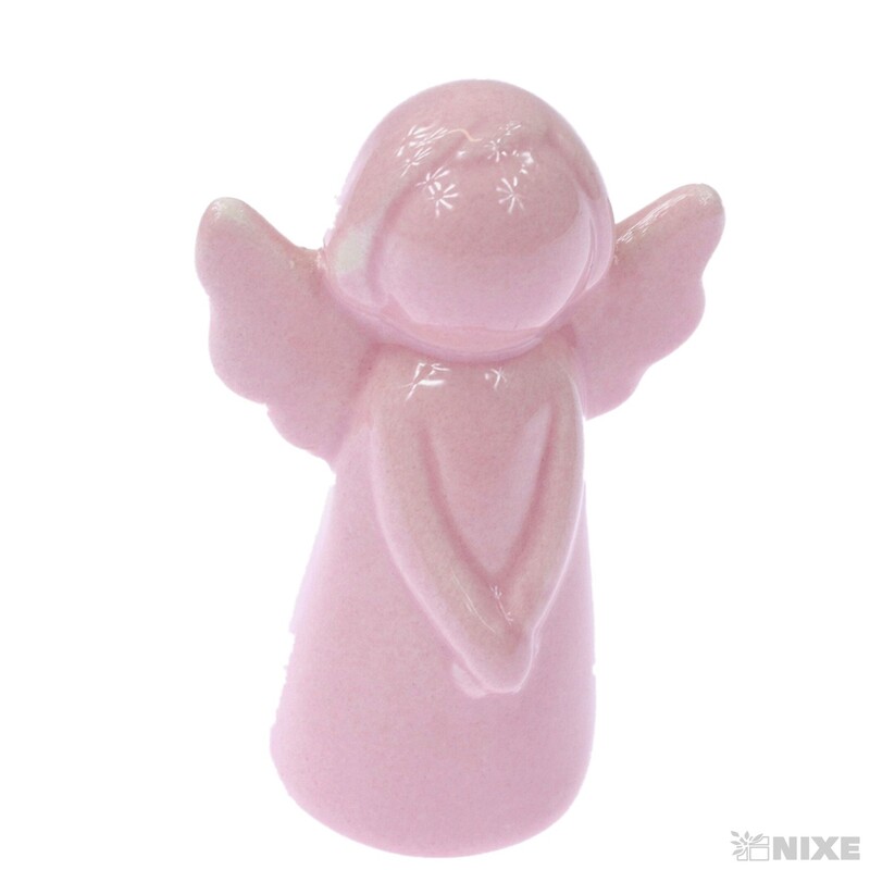 ANDĚL PORCELÁN 6,5cm*RŮŽOVÁ