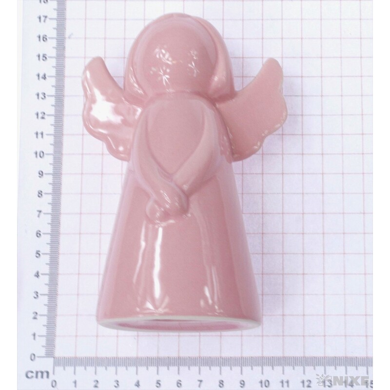 ANDĚL PORCELÁN 15cm*RŮŽOVÁ