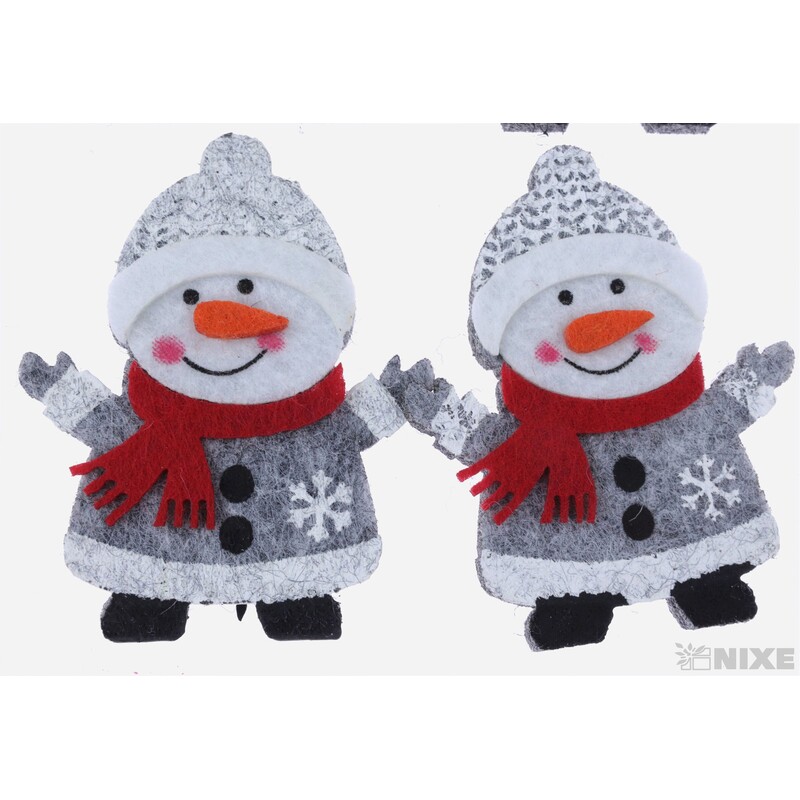 VÁNOCE FILC NALEP 6ks 6x4cm*MIX BAREV