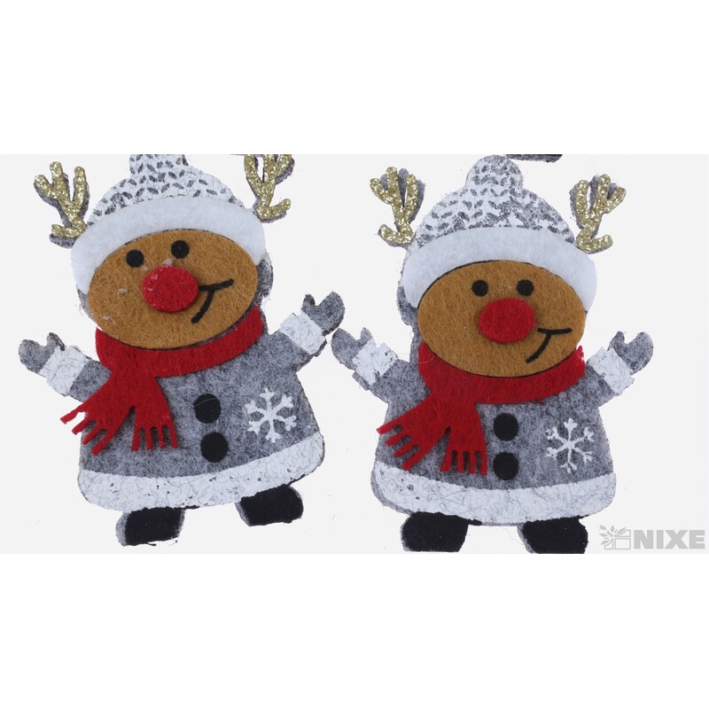 VÁNOCE FILC NALEP 6ks 6x4cm*MIX BAREV