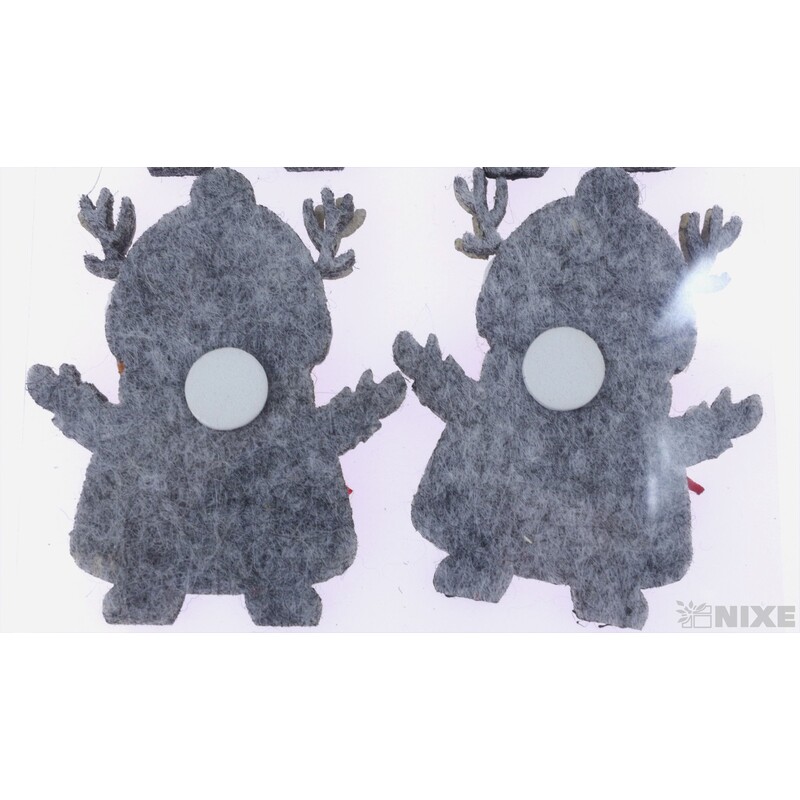 VÁNOCE FILC NALEP 6ks 6x4cm*MIX BAREV