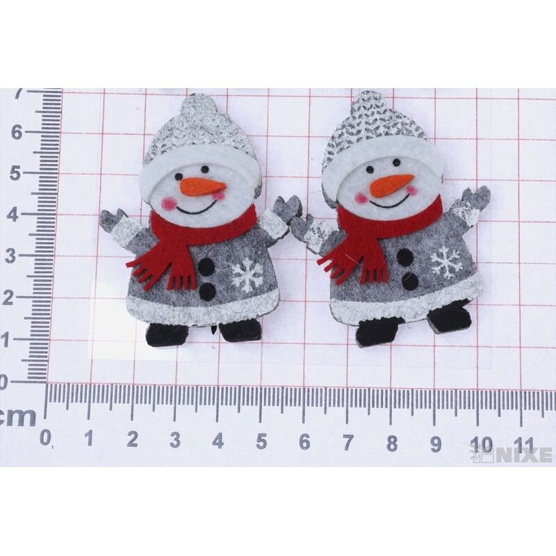 VÁNOCE FILC NALEP 6ks 6x4cm*MIX BAREV