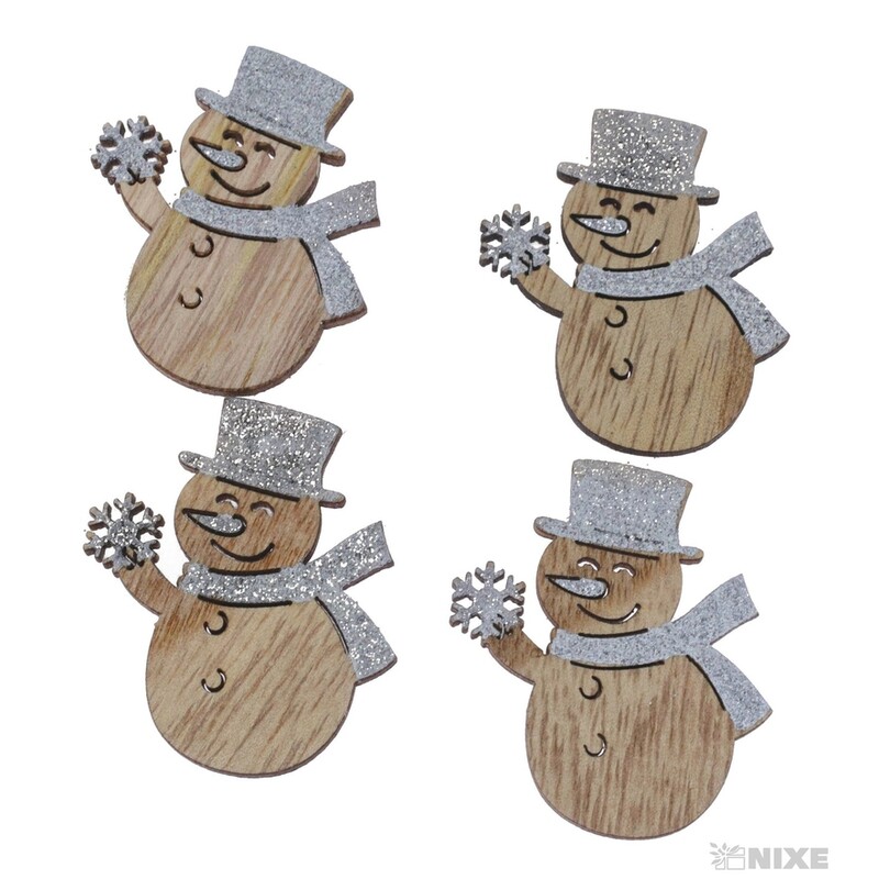 VÁNOCE NALEP 4ks 5cm*MIX BAREV