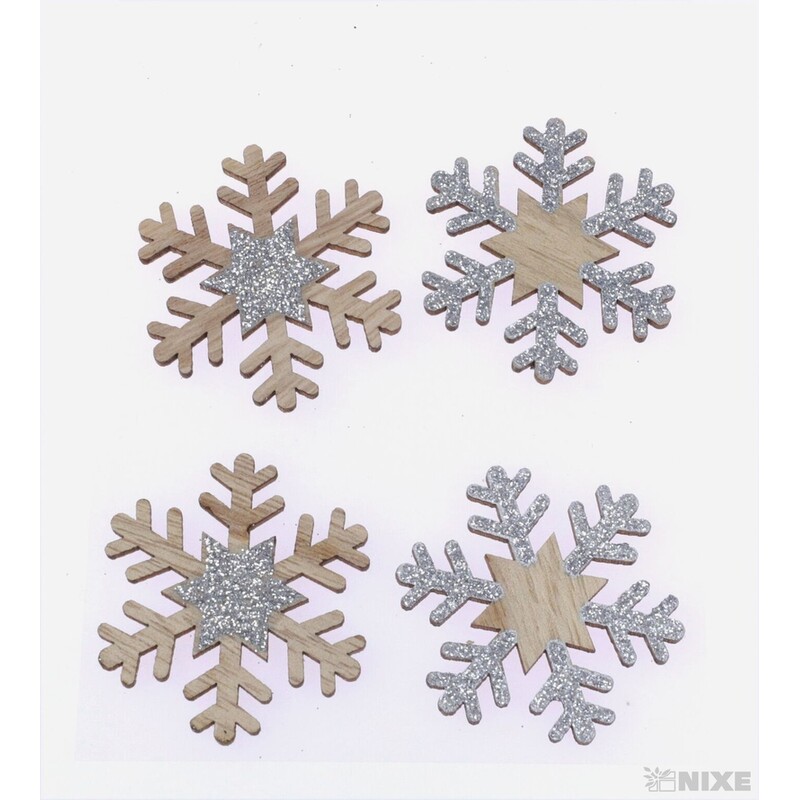 VÁNOCE NALEP 4ks 5cm*MIX BAREV