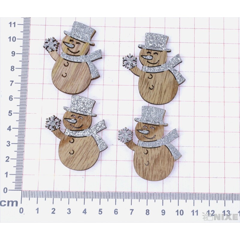 VÁNOCE NALEP 4ks 5cm*MIX BAREV