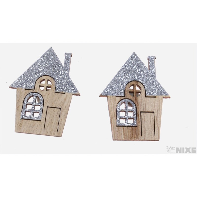 DOMEČEK NALEP. 4cm 4ks*MIX BAREV