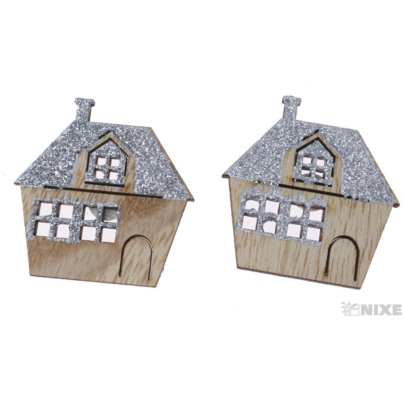 DOMEČEK NALEP. 4cm 4ks*MIX BAREV