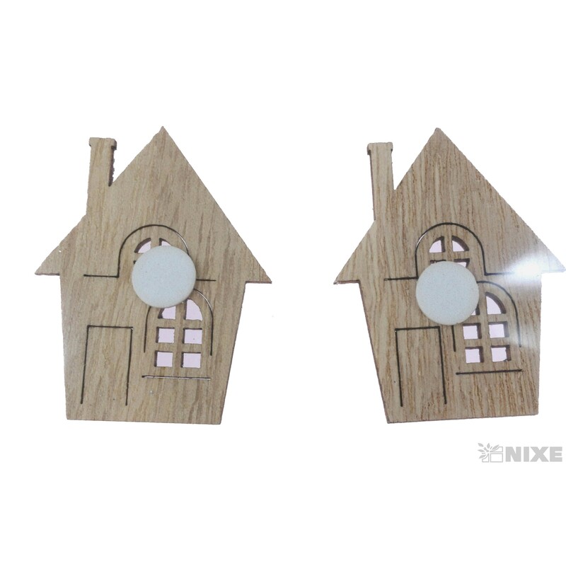 DOMEČEK NALEP. 4cm 4ks*MIX BAREV