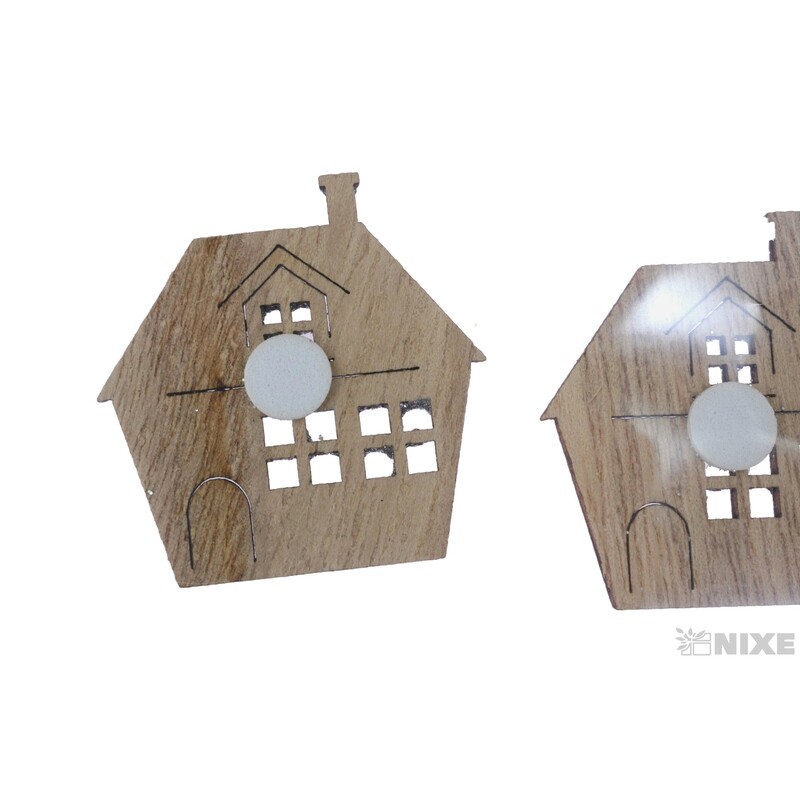 DOMEČEK NALEP. 4cm 4ks*MIX BAREV