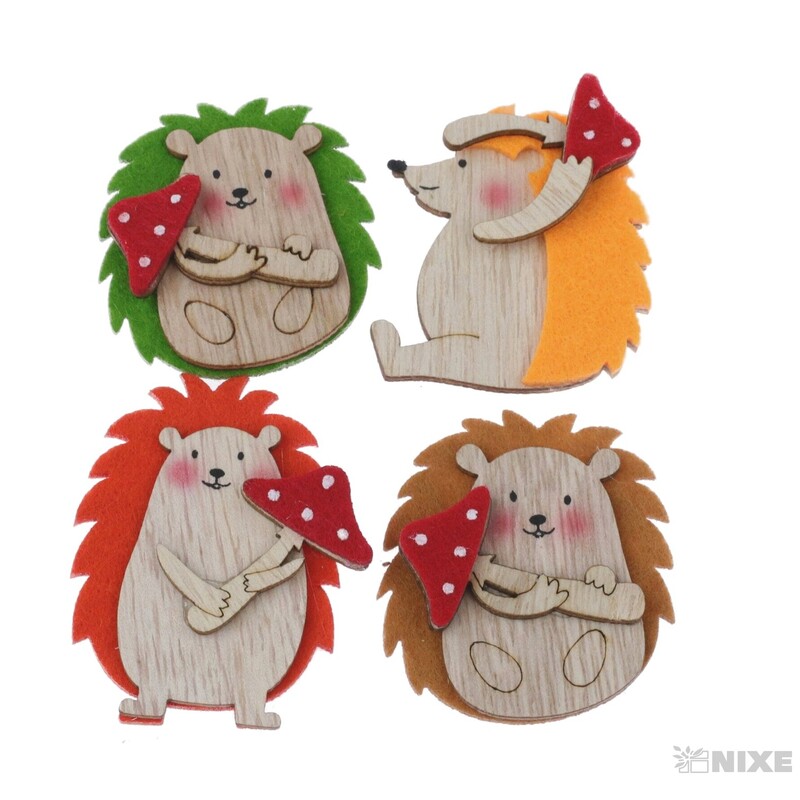 JEŽEK NALEPOVACÍ FILC 5cm 4ks*MIX BAREV