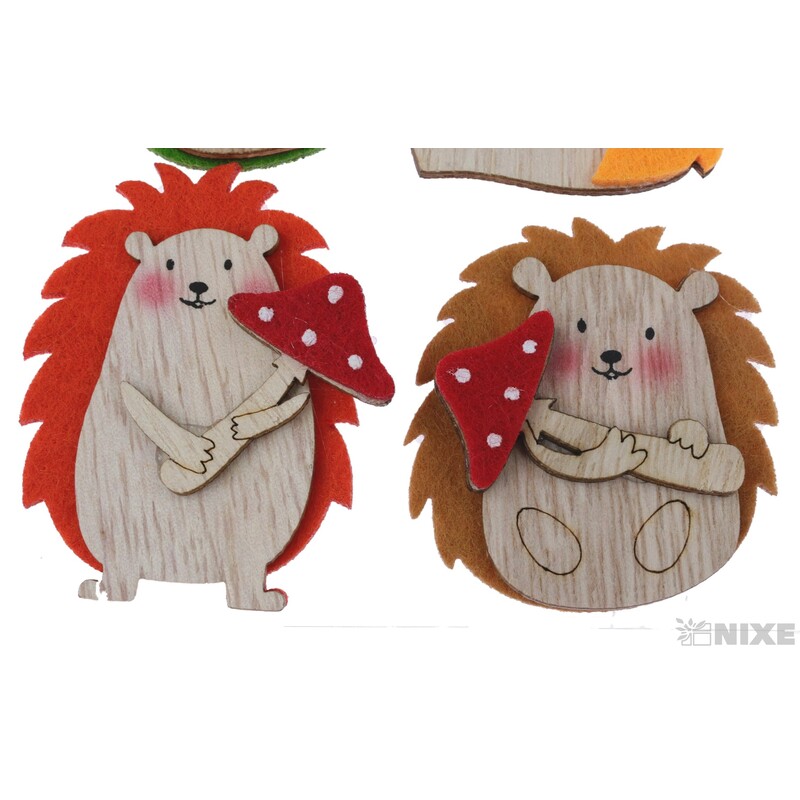 JEŽEK NALEPOVACÍ FILC 5cm 4ks*MIX BAREV