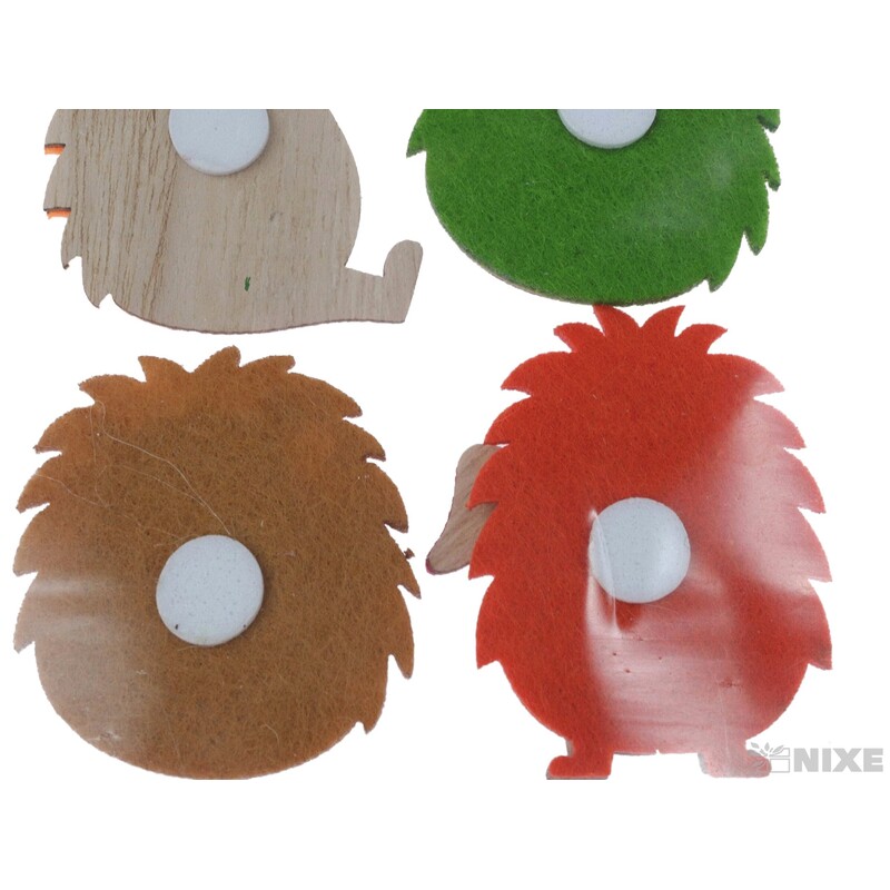 JEŽEK NALEPOVACÍ FILC 5cm 4ks*MIX BAREV